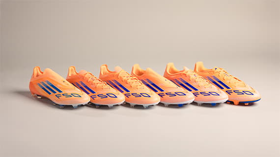 adidas F50 Elite Laceless FG Firm Ground Soccer Cleat - Beam Orange/Lucid Blue/White