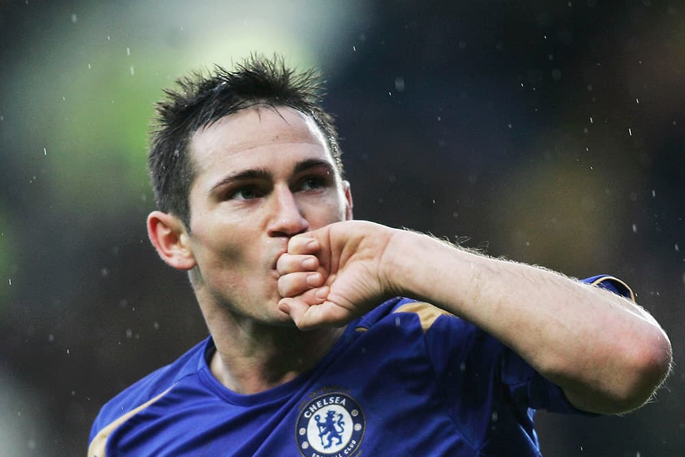Frank Lampard celebrates a goal.
