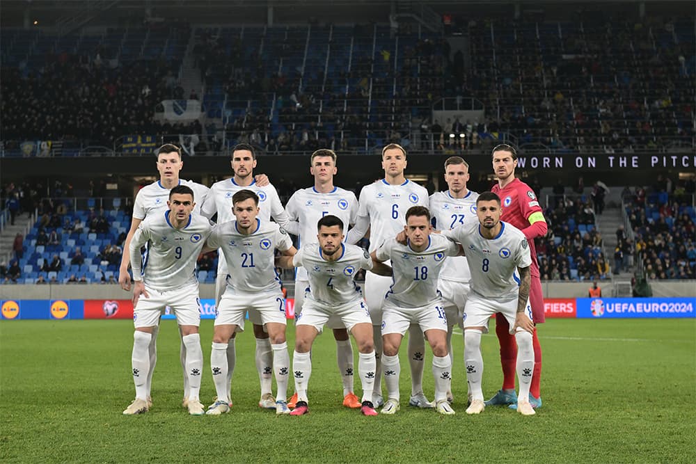 national team of Slovakia on the field before game