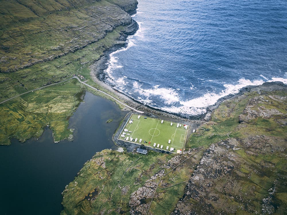 Soccer field in Faroe Islands.