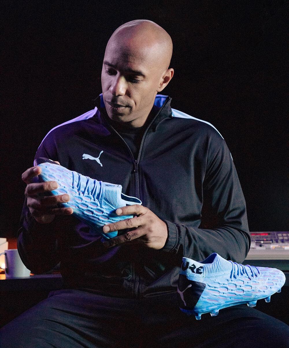 Thierry Henry with his PUMA FUTURE 5.1 Soccer Cleats