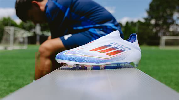 adidas F50 Elite FG Firm Ground Soccer Cleat - White/Solar Red/Lucid Blue