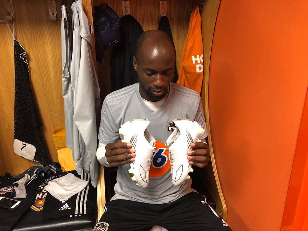 DeMarcus Beasley with his Concave cleats