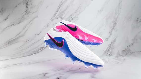 Nike Tiempo Ligera Pro FG Firm Ground Soccer Cleat - White/Black/Racer Blue/Pink Blast