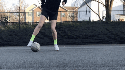 Yael Averbuch performing a dribbling drill for faster feet