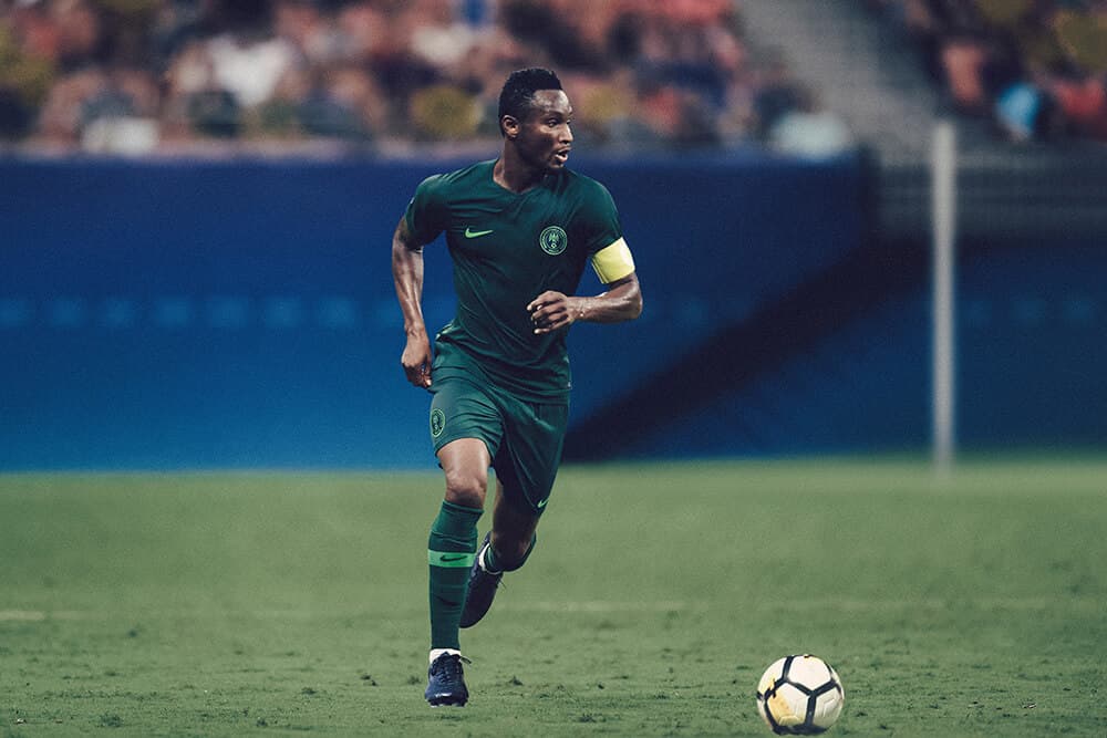 John Obi Mikel in the 2018 Nike Nigeria Away Kit