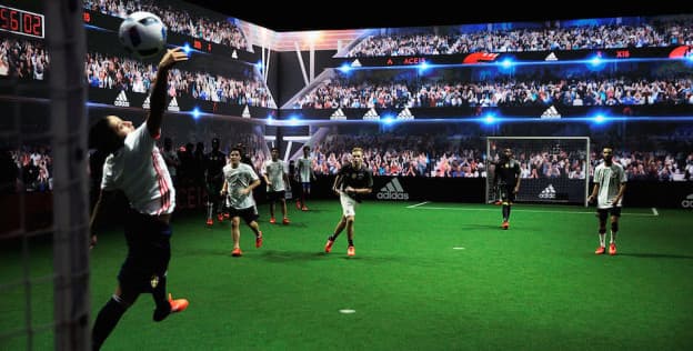 PARIS, FRANCE - NOVEMBER 12: A general view of the party inside the Future Arena during the launch of the Official Match Ball of the UEFA 2016 Euro Championship(TM) Beau Jeu at the Future Arena on November 12, 2015 in Paris, France. (Photo by Adam Pretty/Getty Images)