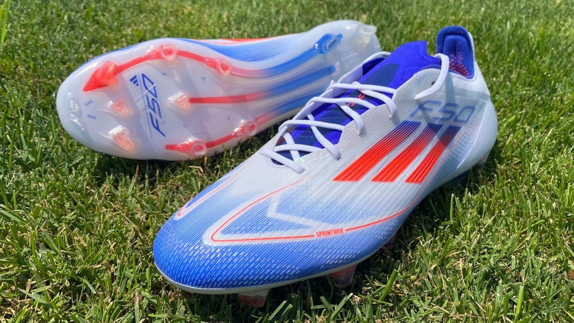 adidas F50 Elite FG Firm Ground Soccer Cleat - White/Solar Red/Lucid Blue