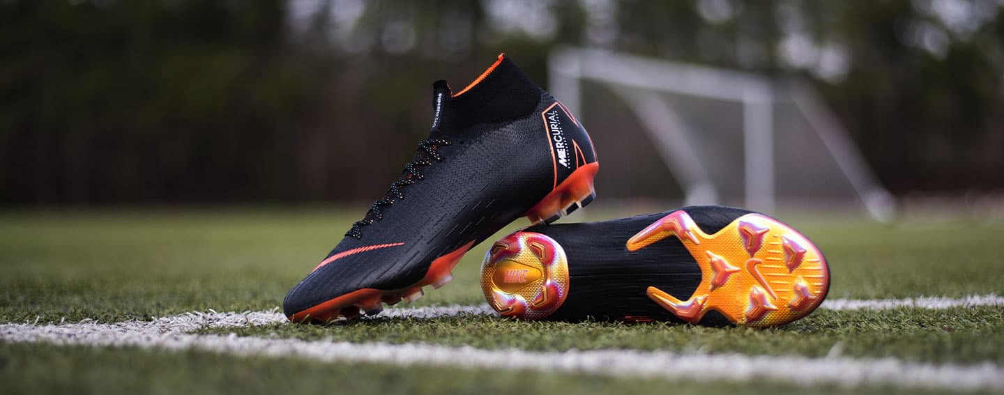 nike mercurial orange black