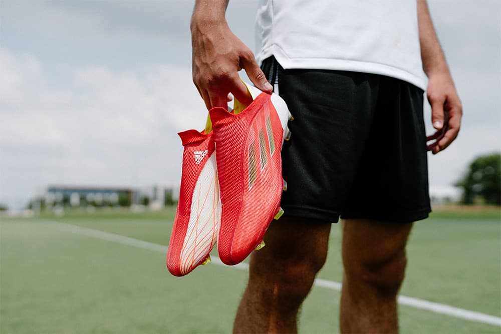 USMNT star Gio Reyna shows off his new adidas X Speedflow boots.