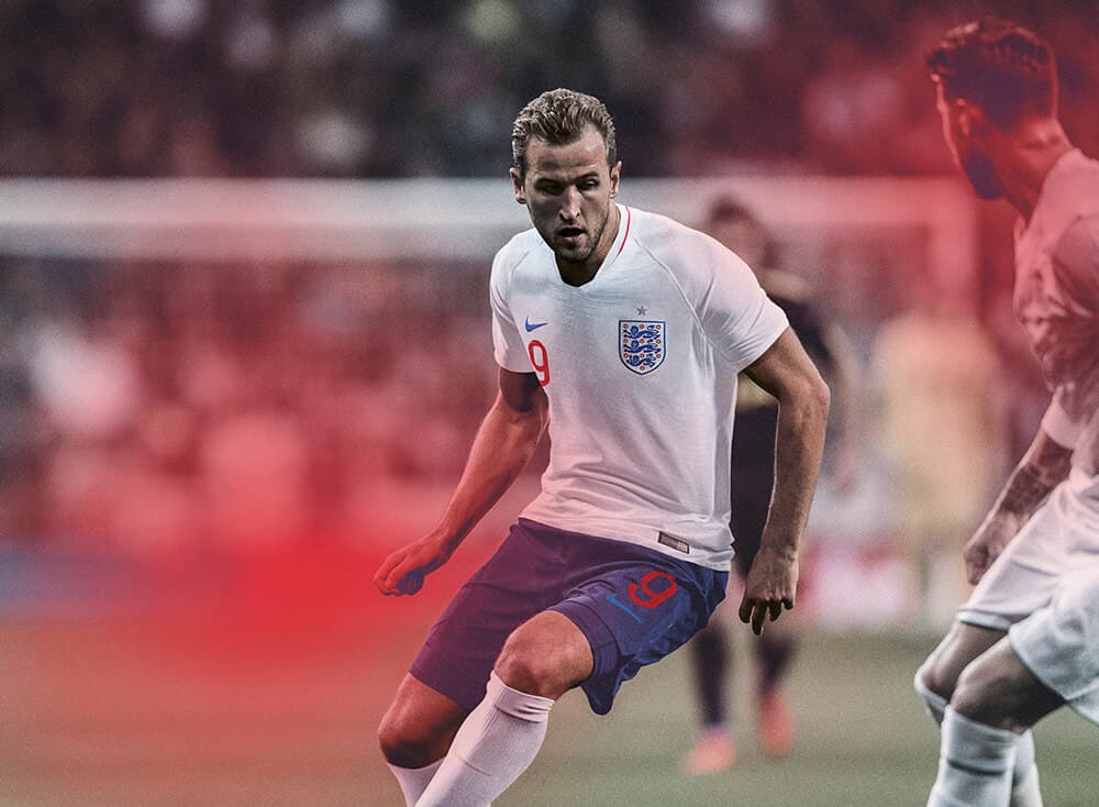 Harry Kane in the new 2018 Nike England Kit