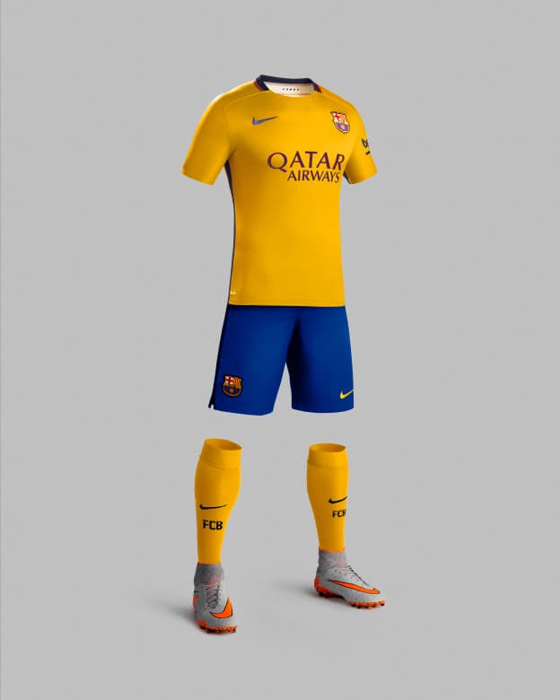 Fc Barcelona Nike Premiere 2015 16 Home And Away Shirts
