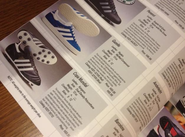 1988 Eurosport Catalog featuring the adidas Copa Mundial