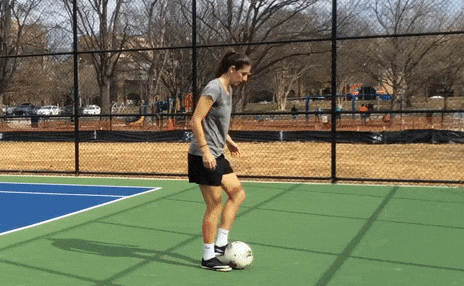 Techne Futbol demonstrates a feet, thighs, head juggling pattern.