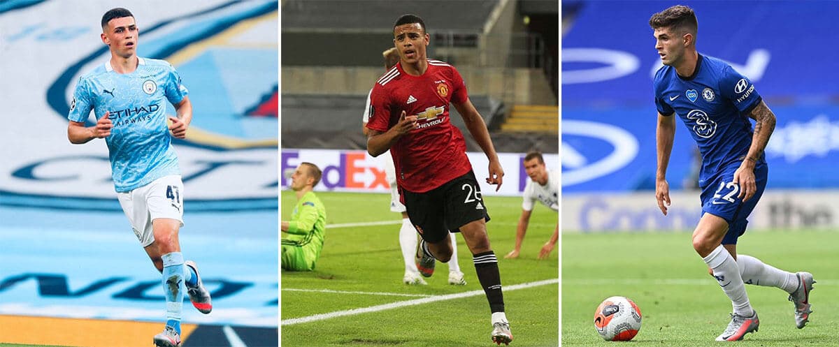 Phil Foden, Mason Greenwood, and Christian Pulisic