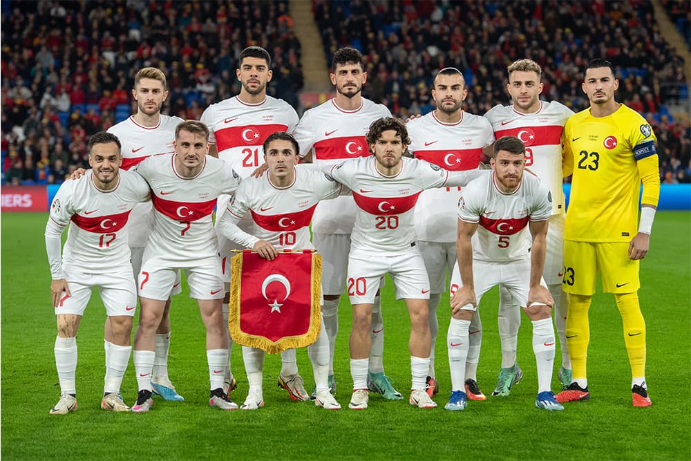 Turkish national team on the field before match