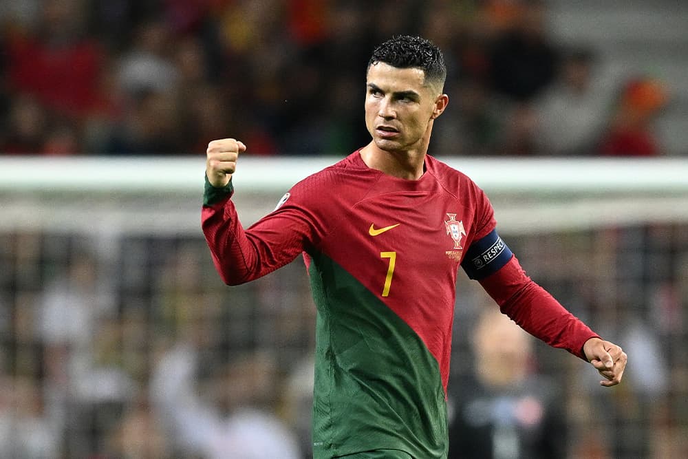 Cristian Ronaldo on the field for Portugal