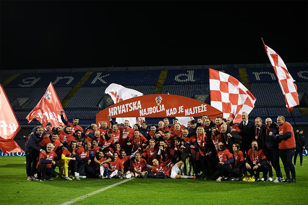Croatia national team celebrates after win
