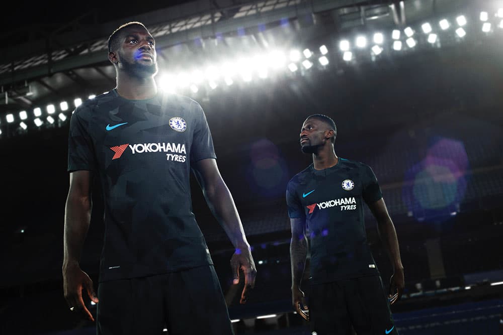 Tiémoué Bakayoko and Antonio Rüdiger in the Nike Chelsea Third Jersey 17/18