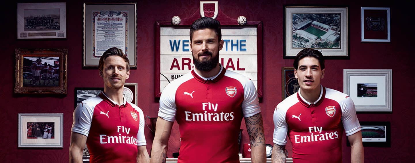  2017-18 PUMA Arsenal home jersey