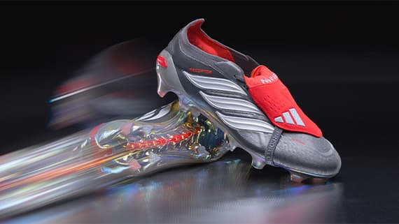 adidas Predator Elite FT FG Firm Ground Soccer Cleat - Iron Metallic/Zero Metallic/Lucid Red